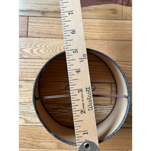 Vintage Parchment Paper Lamp Shade Country Farm Landscape Black Cream Clip On - Picture 9 of 12